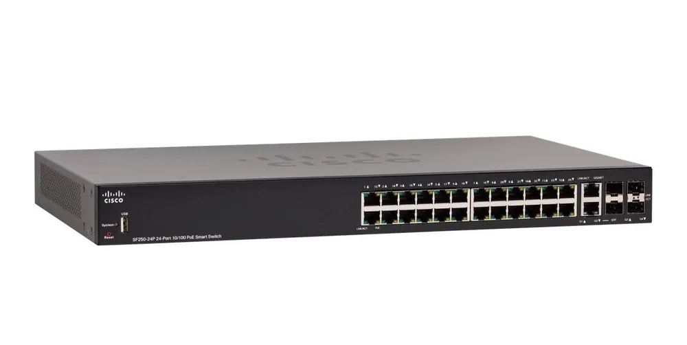 Cisco SF250-24P 24 portas Fast ethernet PoE
