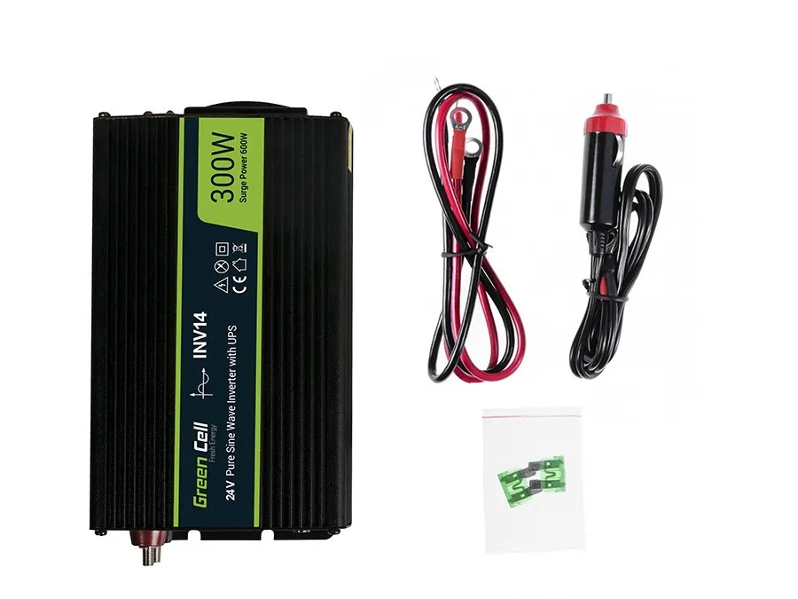 Yeşil Hücre Voltaj Çevirici 24V - 230V, 300W / 600W Saf sinüs dalgası