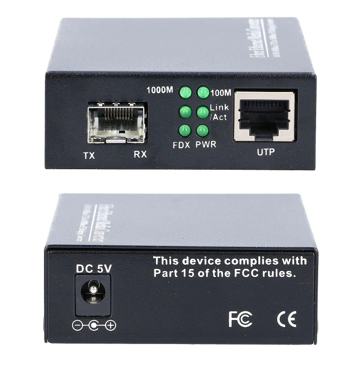 convertidor de medios barato 1x sfp 1gb