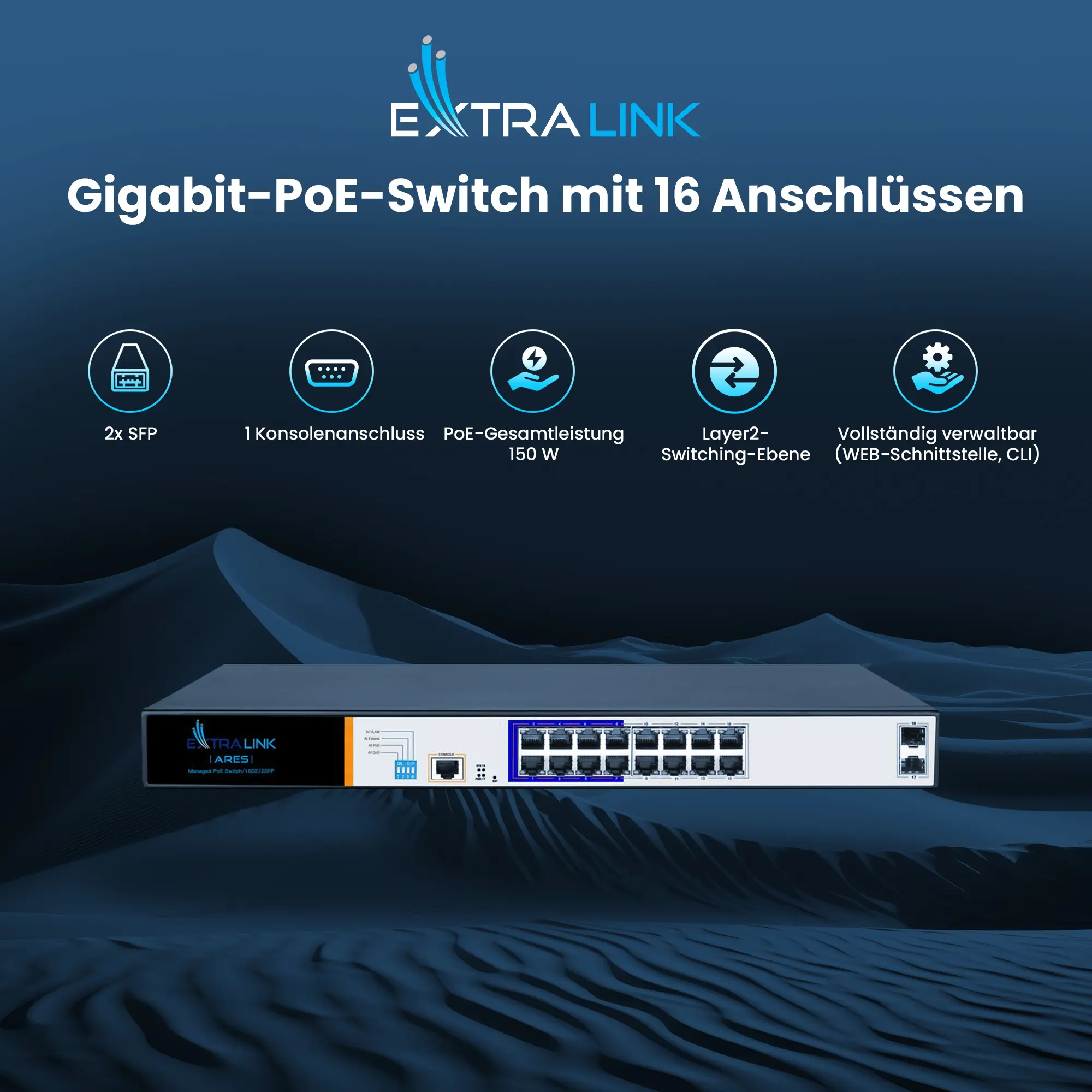 extralink ares switch 16 port