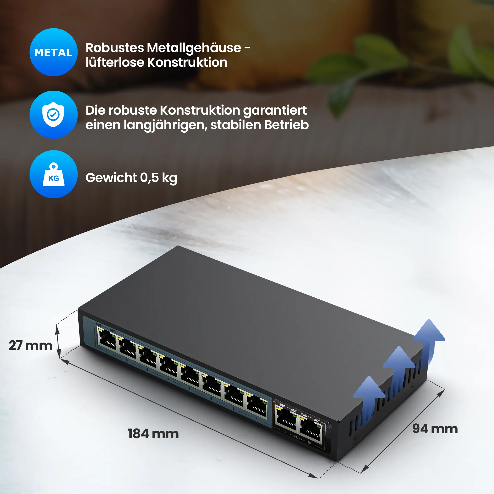 EXTRALINK CERES EX-SF1008P 8 PORT 10-100MBPS POE SWITCH