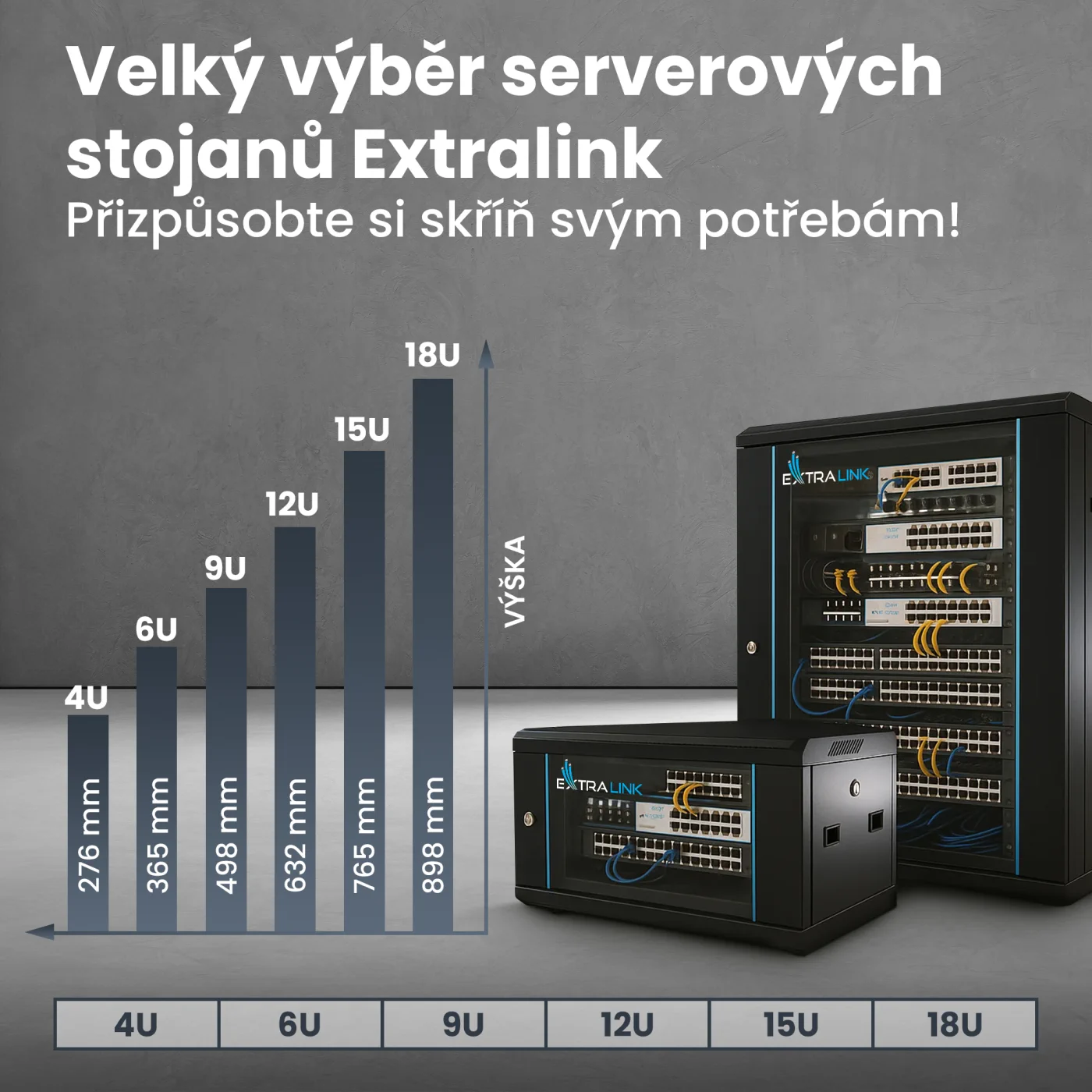 EXTRALINK 6U 600X450 PRO MONTÁŽ NA STĚNU