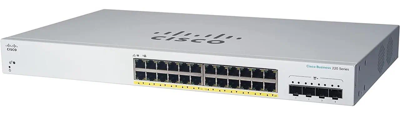 CISCO CBS220-24P-4G 24-PORT 10/100/1000 POE SWITCH, 4X SFP, 195W