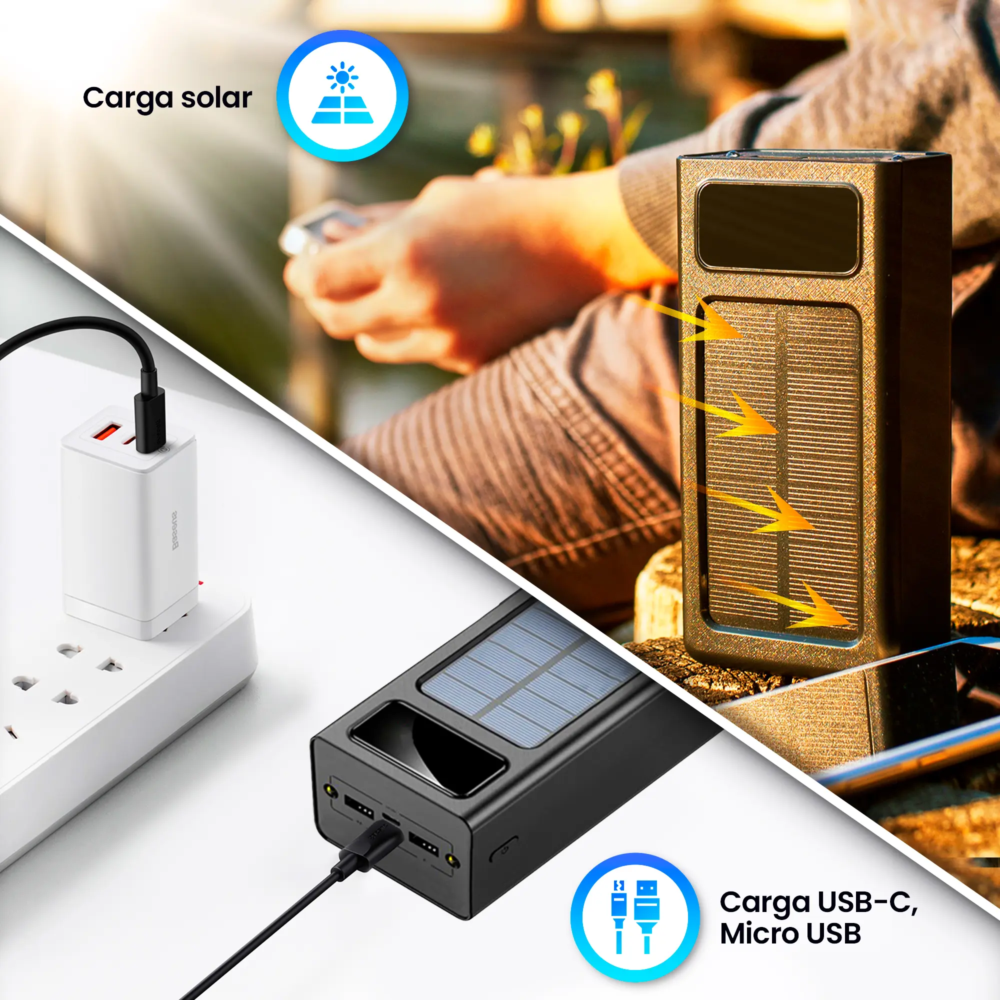 EXTRALINK EPB-093 30000MAH SOLAR POWER BANK NEGRO