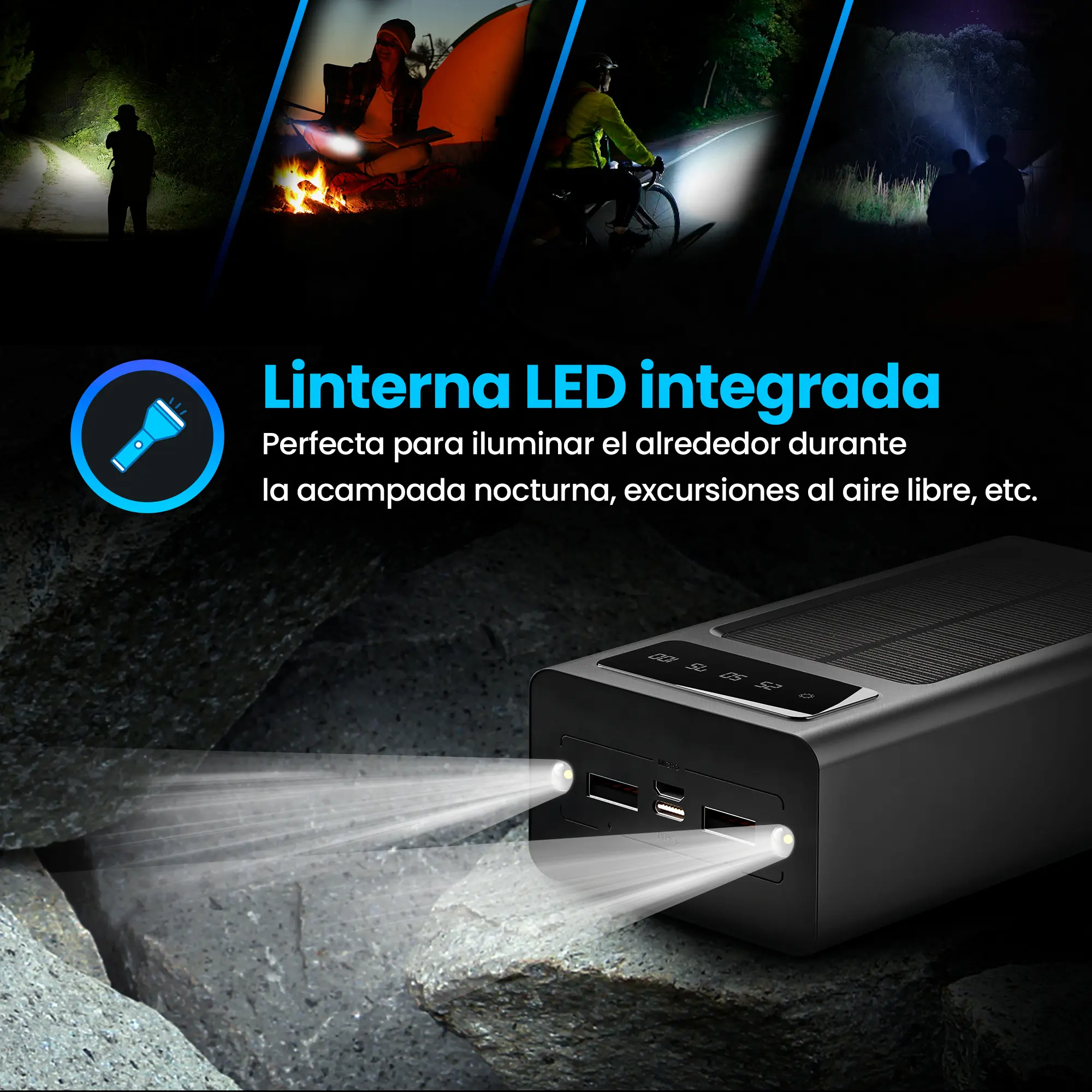 EXTRALINK EPB-093 30000MAH SOLAR POWER BANK NEGRO