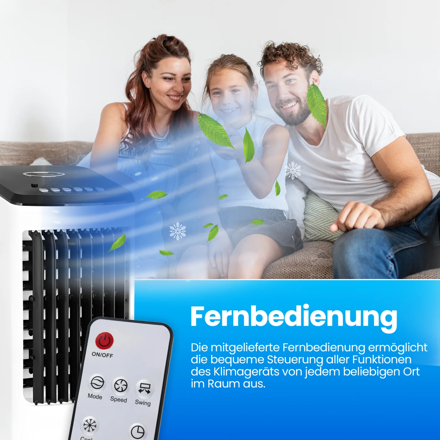 EMERIO AC-123282 LUFTKÜHLER, 3 GESCHWINDIGKEITSSTUFEN, WEISS