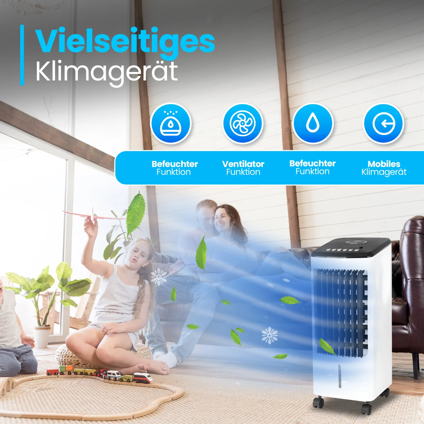 EMERIO AC-123282 LUFTKÜHLER, 3 GESCHWINDIGKEITSSTUFEN, WEISS