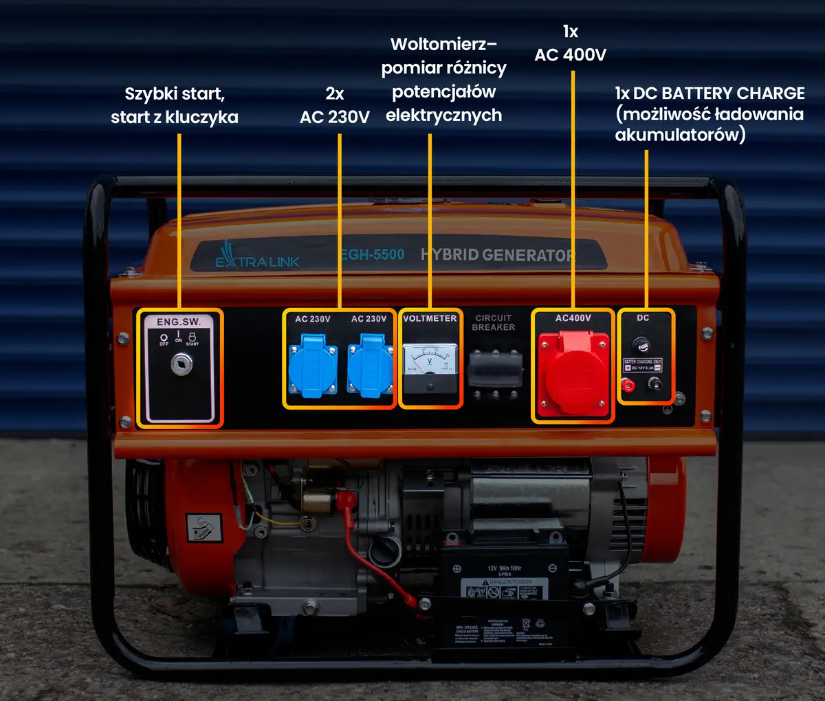 EXTRALINK EGH-5500 HYBRID GENERATOR 5,5KW 3F