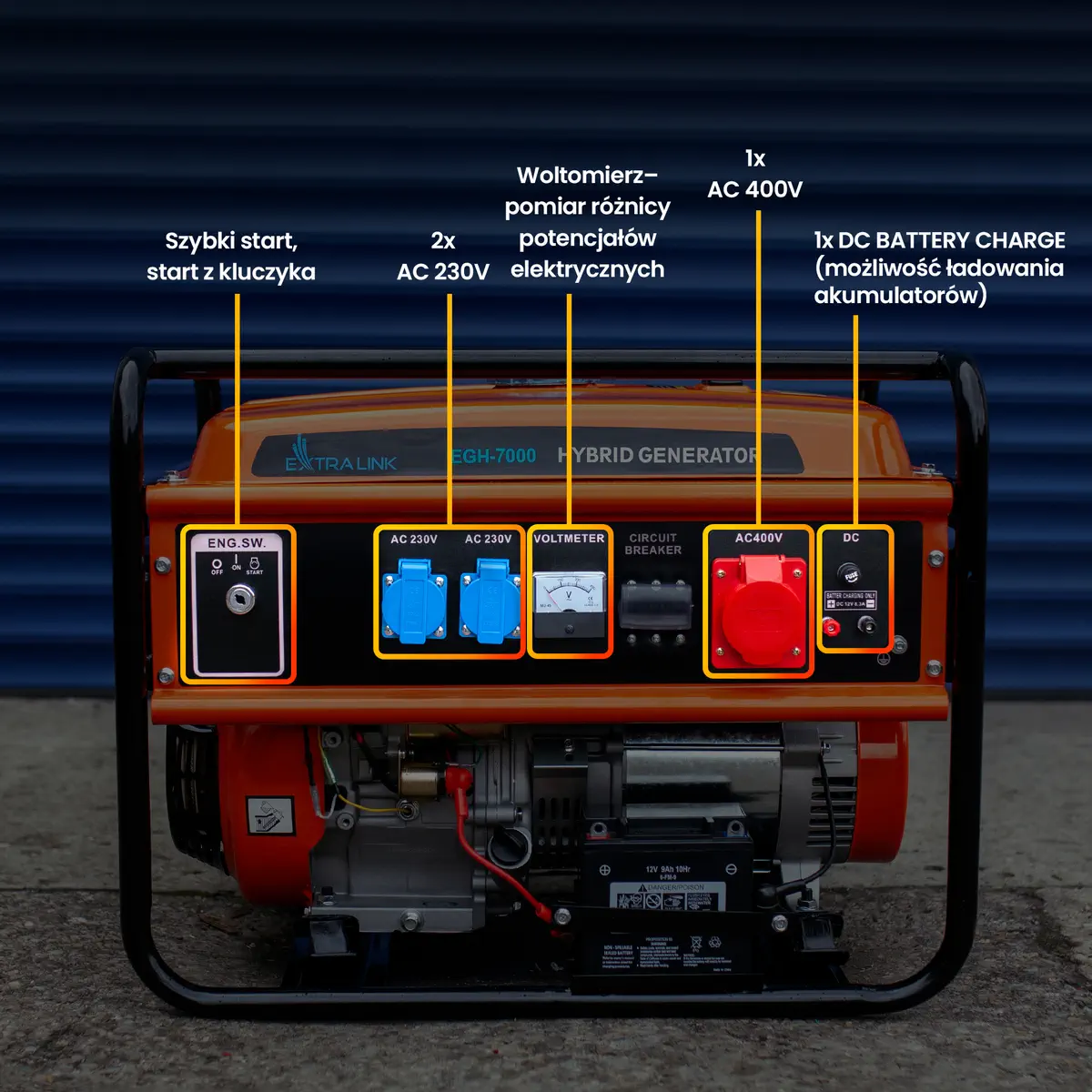 EXTRALINK EGH-7000 HYBRID GENERATOR 7KW