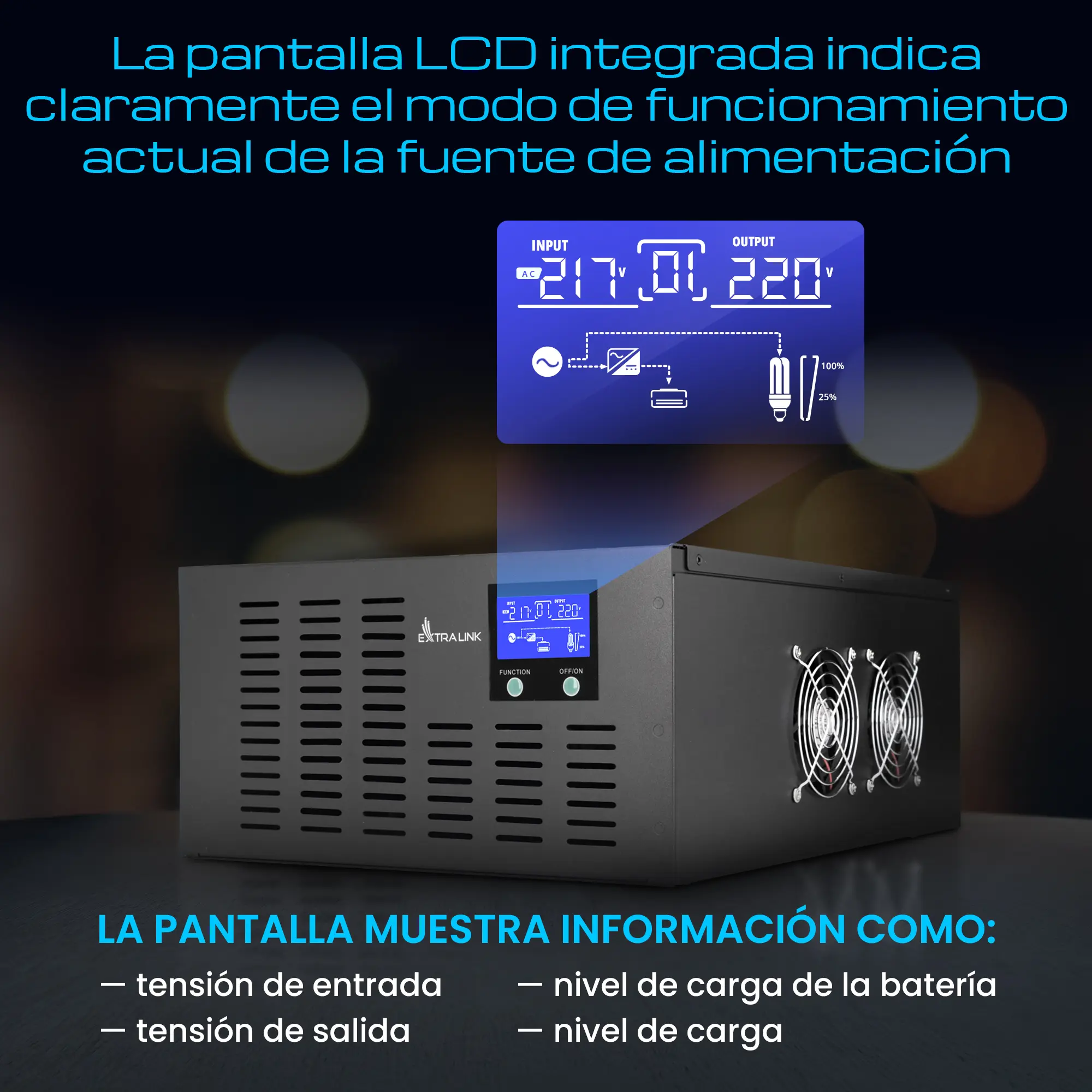 INVERSOR DE POTENCIA DE ONDA SINUSAL PURA EXTRALINK PIORUN batna24