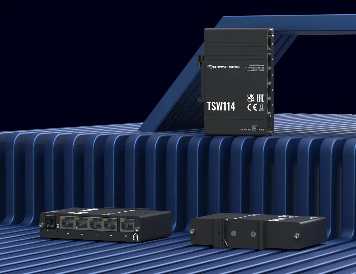 TELTONIKA TSW114 Gigabitový přepínač na DIN lištu 5x GE PORTS batna24