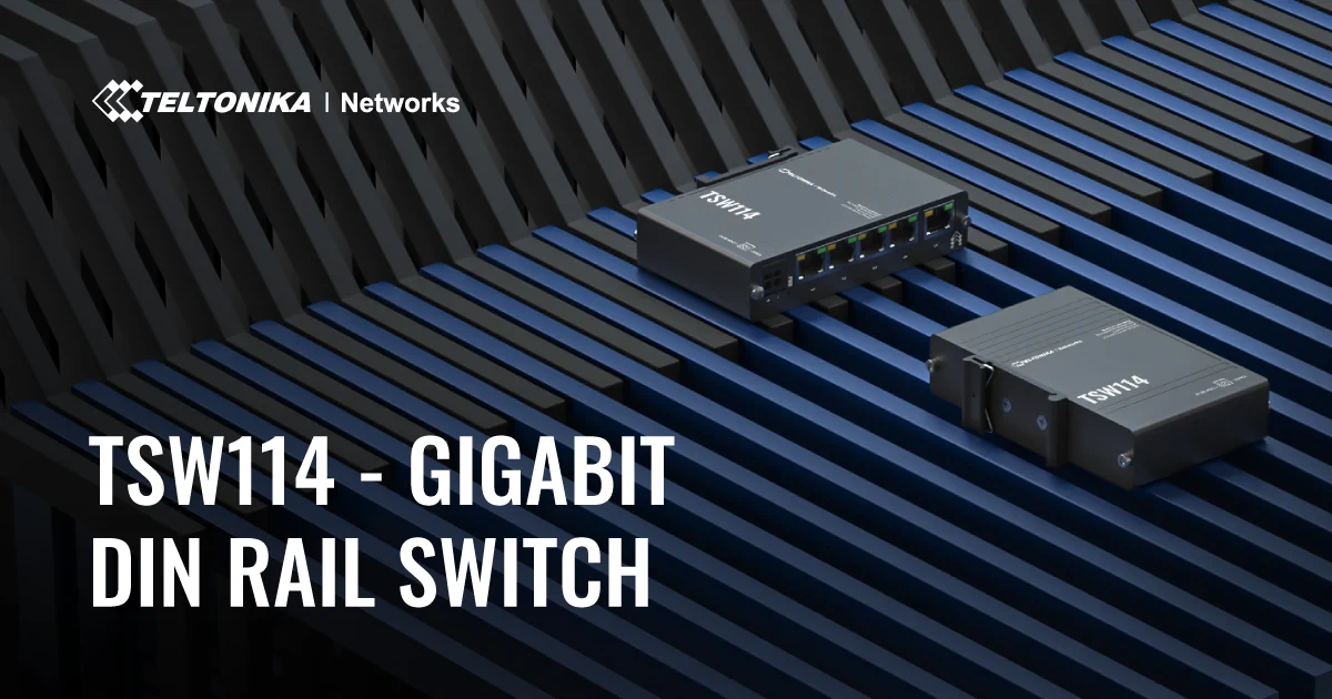 TELTONIKA TSW114 Gigabitový přepínač na DIN lištu 5x GE PORTS batna24