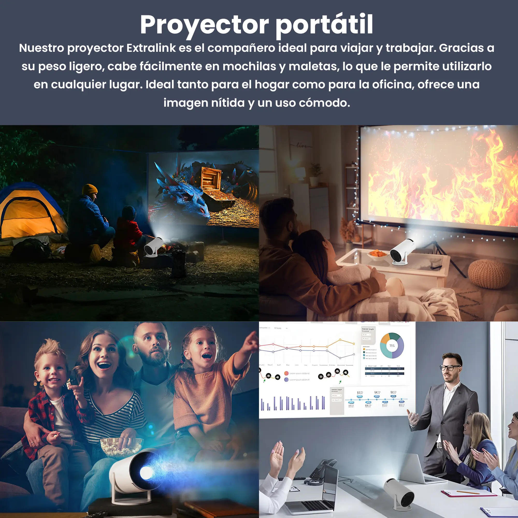 EXTRALINK SMART LIFE PROYECTOR ESP-300, 120 ANSI, 720P