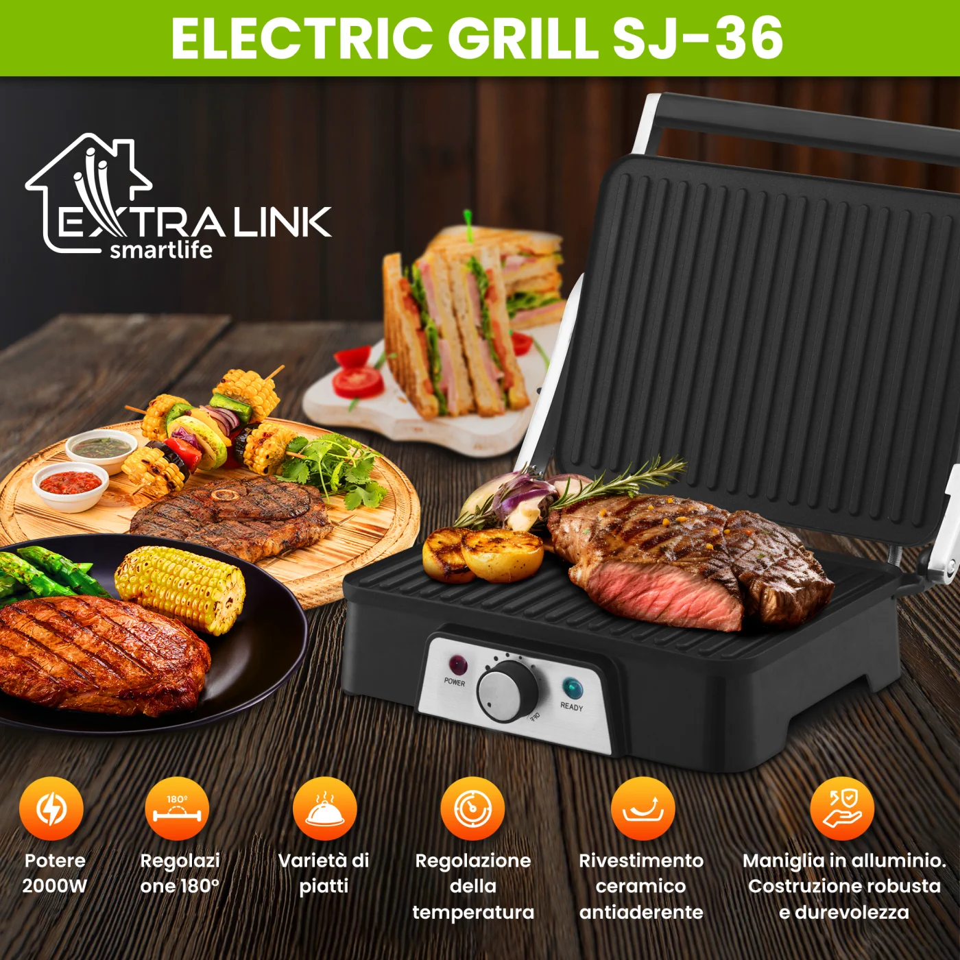 GRILL ELETTRICO EXTRALINK SJ-36