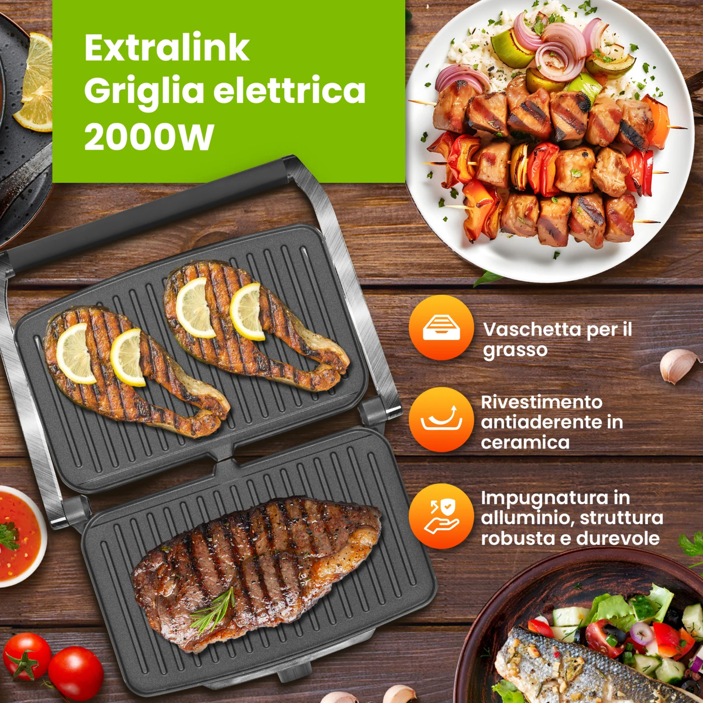 GRILL ELETTRICO EXTRALINK SJ-36