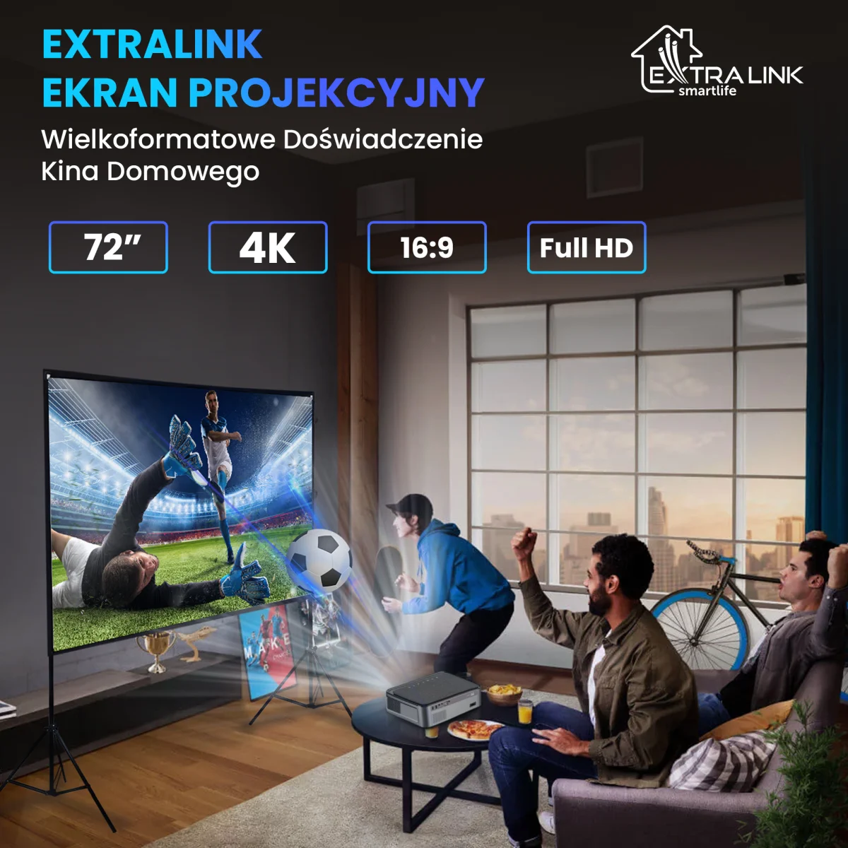 EXTRALINK PROJECTION SCREEN 72"