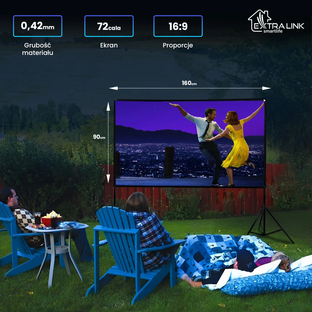 EXTRALINK PROJECTION SCREEN 72"