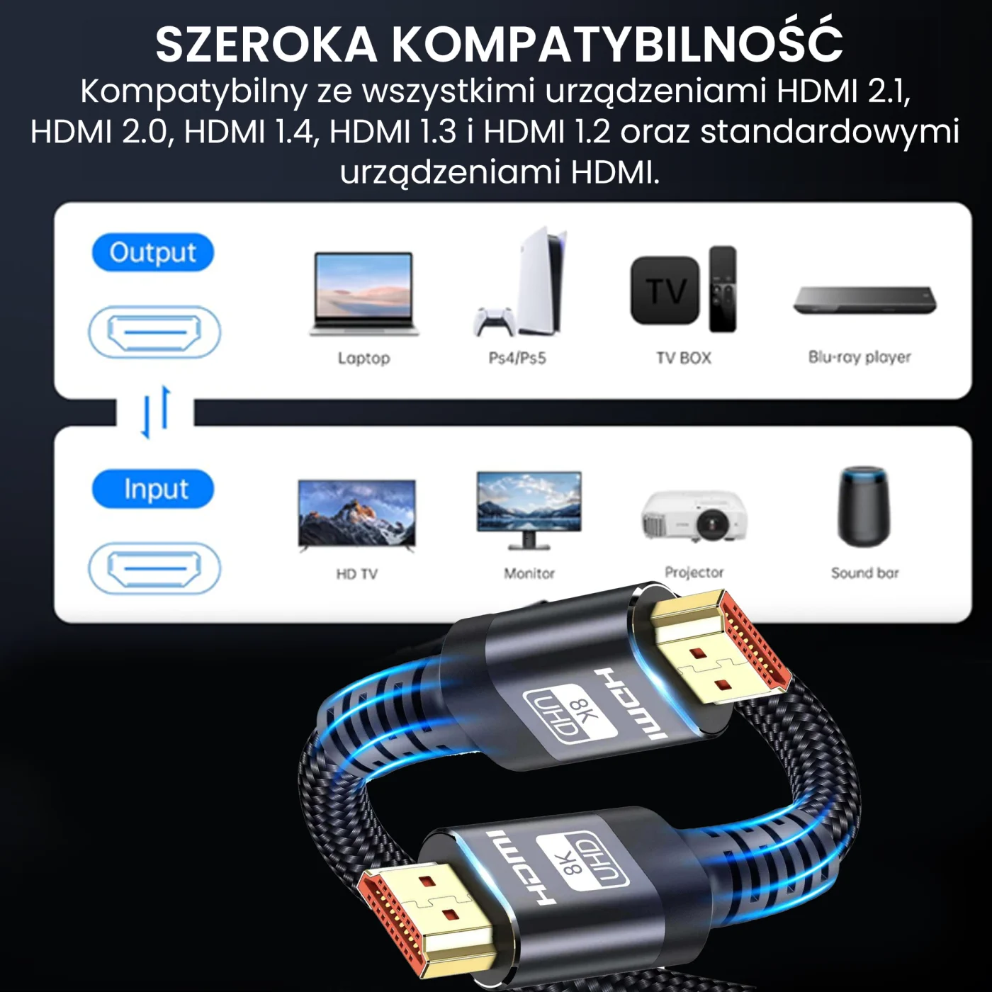 EXTRALINK KABEL HDMI 2.1 8K HDR 1,5M
