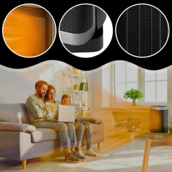 EXTRALINK GRZEJNIK ELEKTRYCZNY KOLUMNOWY CERAMICZNY FARELKA 1500W PILOT LED - Imagem 3