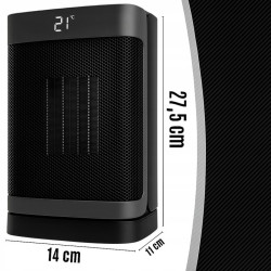 EXTRALINK GRZEJNIK ELEKTRYCZNY KOLUMNOWY CERAMICZNY FARELKA 1500W PILOT LED - Imagem 4