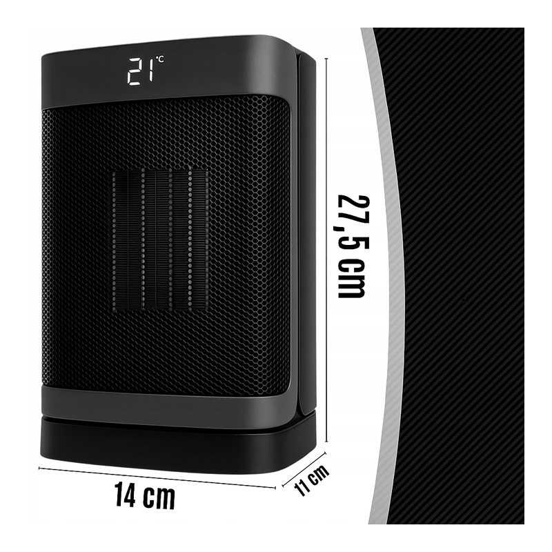EXTRALINK GRZEJNIK ELEKTRYCZNY KOLUMNOWY CERAMICZNY FARELKA 1500W PILOT LED - Imagem 4