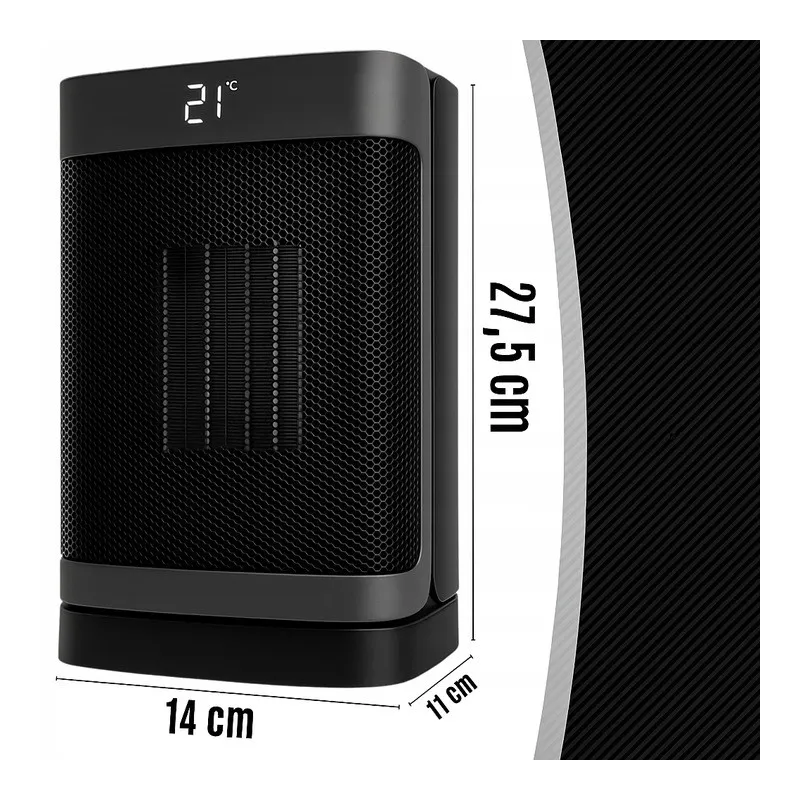 EXTRALINK GRZEJNIK ELEKTRYCZNY KOLUMNOWY CERAMICZNY FARELKA 1500W PILOT LED - Bild 4