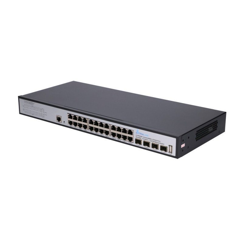 Extralink Hypnos | Switch | 24x RJ45 1000Mb/s, 4x SFP+, L3, zarządzalny
