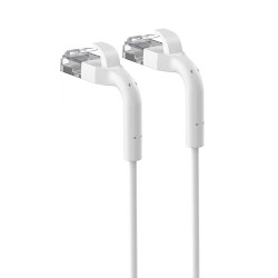 Patchcord LAN Extralink Kat.6 U/FTP 2m 1Gbps Bílý Měď Síťový Kabel Kroucená Pár, Ohnutý Konec