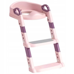 Extralink Kids | Nakładka na sedes ze stopniem | różowa, do nauki WC, dla dzieci, drabinka do deski, na toaletę