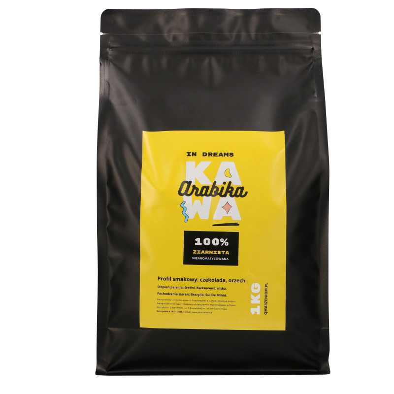 QMARZENIOM IN DREAMS KAWA 100% ARABICA ZIARNISTA CZEKOLADA ORZECH CZARNE OPAKOWANIE 1KG - Imagem 2