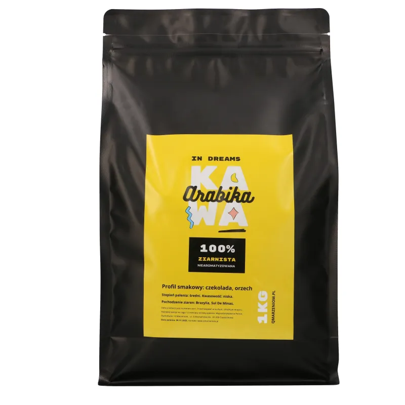 QMARZENIOM IN DREAMS KAWA 100% ARABICA ZIARNISTA CZEKOLADA ORZECH CZARNE OPAKOWANIE 1KG - Immagine 2