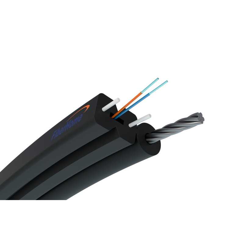 Cable de fibra óptica plano aéreo 2F | S-NOTKSP, monomodo, 2J, G.657A1, 0,6kN, 5,2mm | Fiberhome