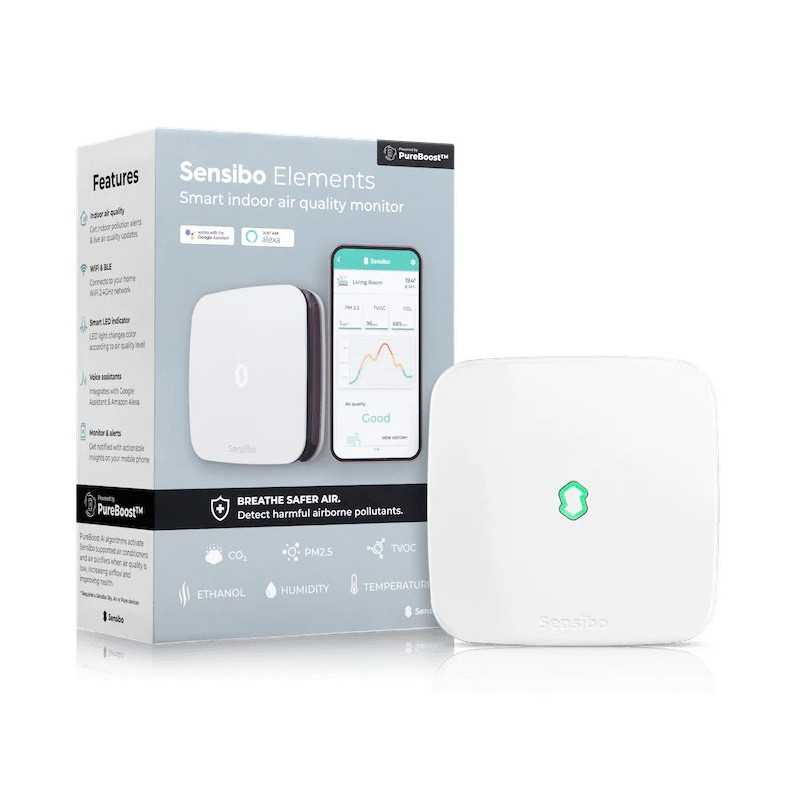 Sensibo Elements | Sensor de qualidade do ar | CO2, PM2,5, TVOC, Etanol, Temperatura, Umidade - Imagem 2