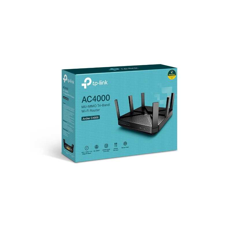 TP-Link Archer C4000 | Router WiFi | AC4000, MU-MIMO, Tri-Band, 5x RJ45 1000Mb/s, 2x USB - Zdjęcie 4