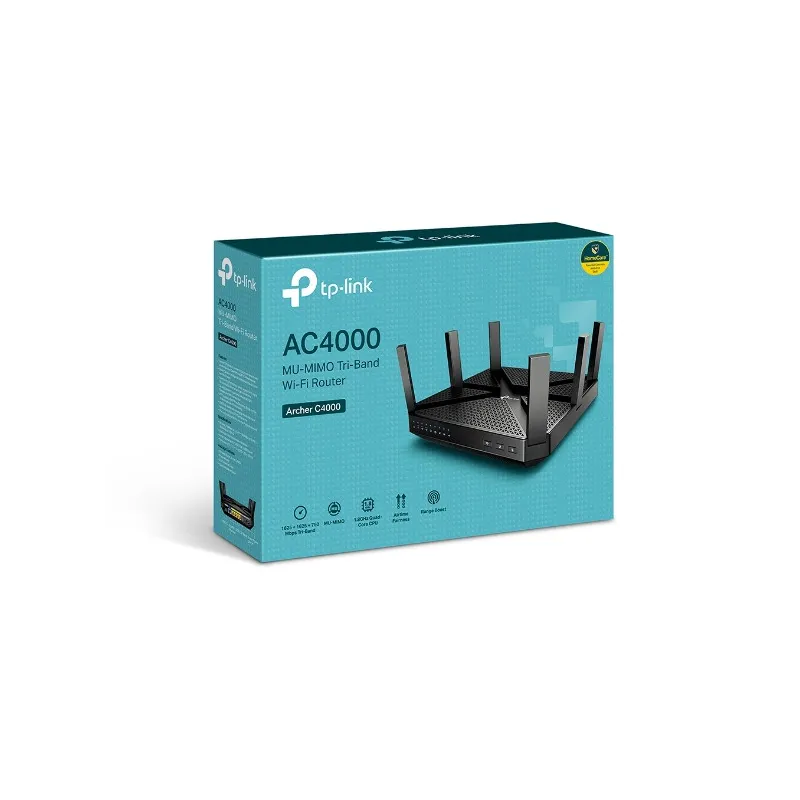 TP-Link Archer C4000 WiFi Yönlendirici, AC4000, MU-MIMO, Tri-Band, 5x RJ45 1000Mb/s, 2x USB - Görsel 4