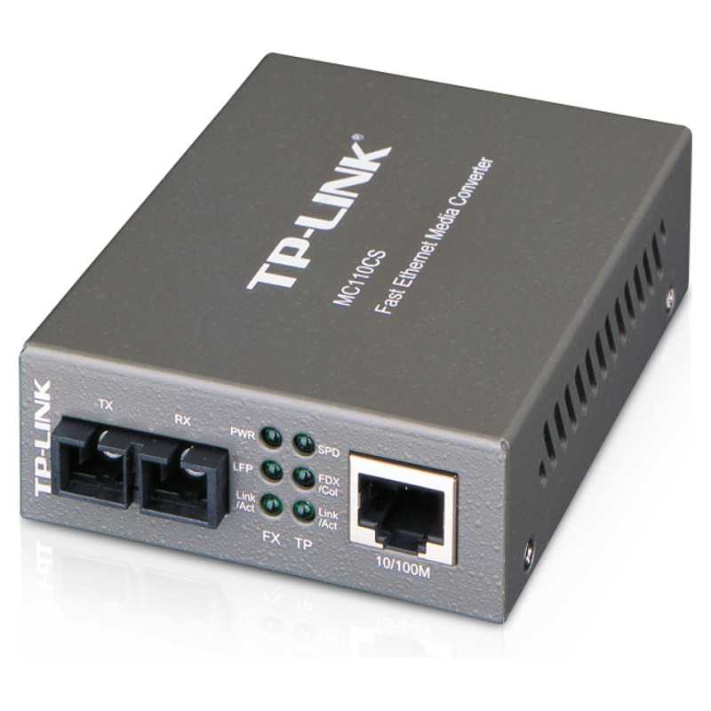 TP-Link MC100CS | Media converter | 1x SC/UPC, 1x RJ45 100Mb/s, 1310nm, Single mode