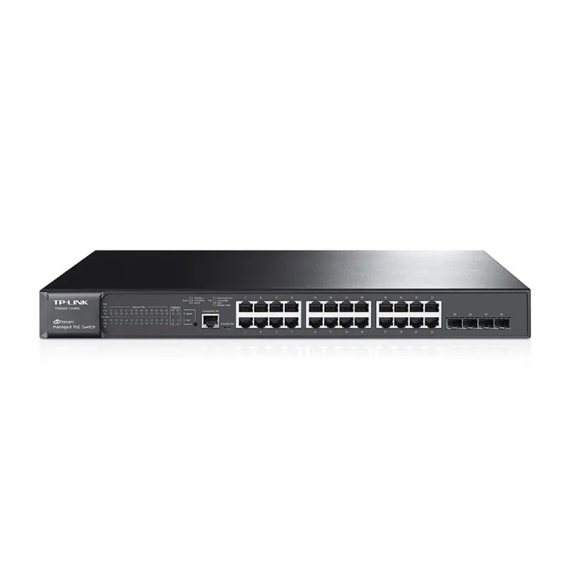 TP-Link T2600G-28MPS Anahtar (TL-SG3424P), 24x RJ45 1000Mb/s, 4x SFP, PoE+, Yönetilebilir