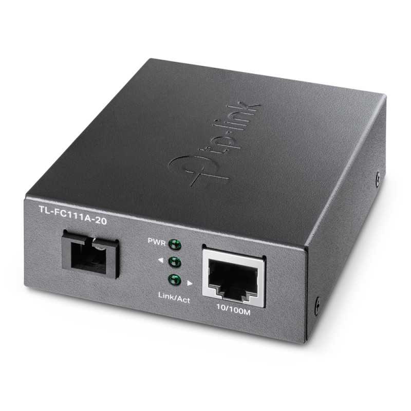TP-Link TL-FC111A-20 Medya Dönüştürücü, 1x SC/UPC, 1x RJ45 100Mb/s, 1550 nm TX, 1310 nm RX, WDM