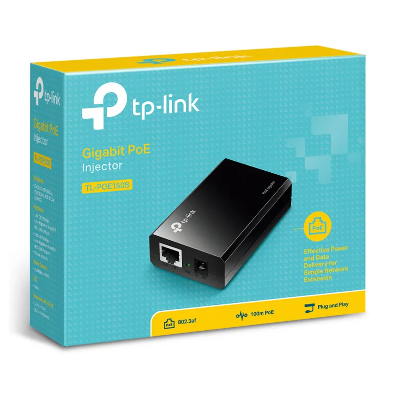 TP-Link TL-POE150S | PoE Injector | 2x RJ45 1000Mb/s, 15,4W, IEEE 802.3af - Zdjęcie 3