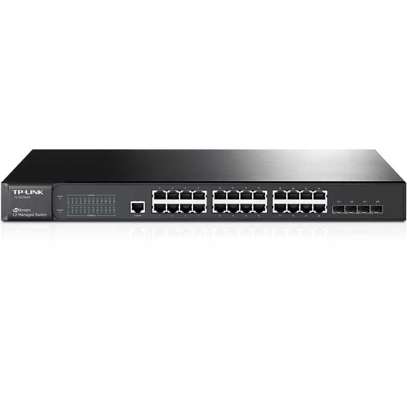 Switch TP-Link TL-SG3424, 24x RJ45 1000Mb/s, 4x SFP, Rack, Gestito