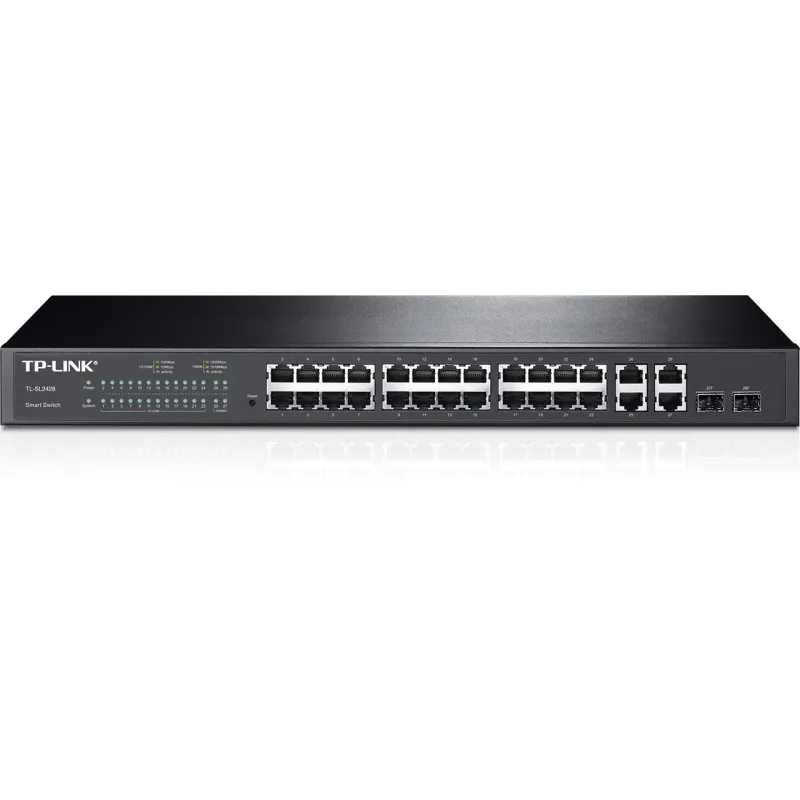 TP-Link TL-SL2428 Anahtar, 24x RJ45 100Mb/s, 4x RJ45 1000Mb/s, 2x SFP, Rack, Yönetilebilir