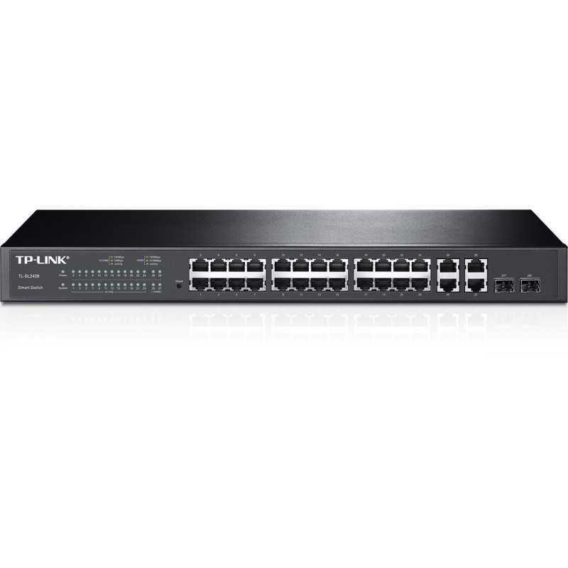 TP-Link TL-SL2428 | Switch | 24x RJ45 100Mb/s, 4x RJ45 1000Mb/s, 2x SFP, Rack, Zarządzalny