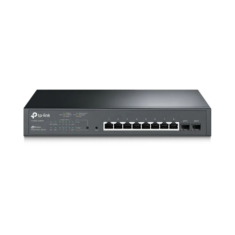 TP-Link TL-T1500G-10MPS | Switch | 8x RJ45 1000Mb/s, 2x SFP, PoE+, řízený