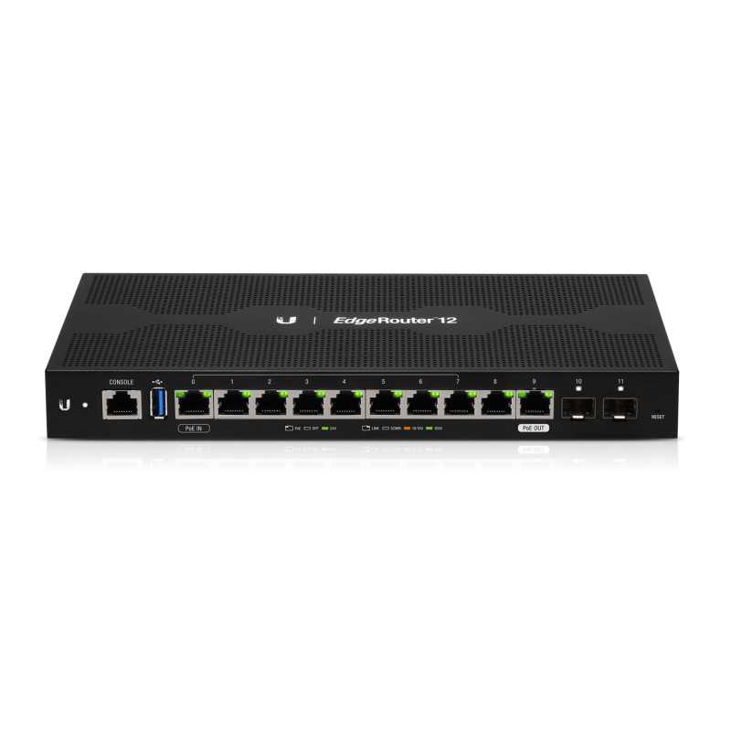 Ubiquiti ER-12 | Router | EdgeMAX EdgeRouter, 10x RJ45 1000Mb/s, 2x SFP, 1x PoE - Zdjęcie 2