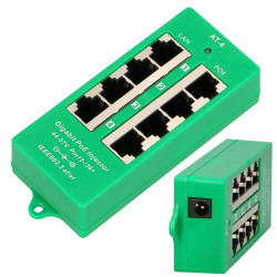 Extralink 4 Puertos | Gigabit PoE Inyector | Activo, 4...