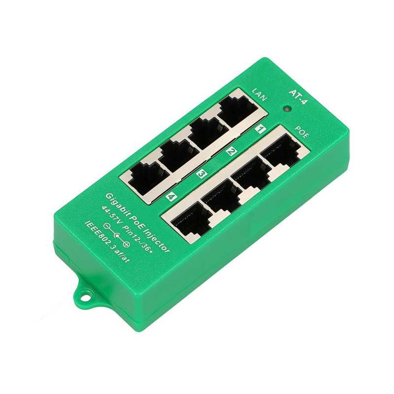 Extralink 4 Portowy | Gigabit PoE Injector | Active, 4 ports Gigabit 802.3at/af, Mode A - Image 2