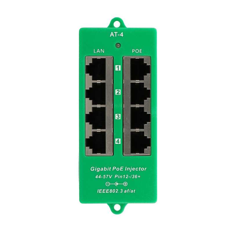 Extralink 4 Portowy | Gigabit PoE Injector | Active, 4 ports Gigabit 802.3at/af, Mode A - Image 4