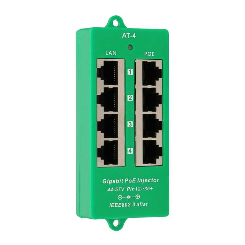 Extralink 4 Puertos | Gigabit PoE Inyector | Activo, 4 puertos Gigabit 802.3at/af, Modo A - Imagen 5