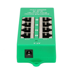 Extralink 4 Portowy | Gigabit PoE Injector | Aktywny, 4 porty Gigabit 802.3at/af, Mode A - Zdjęcie 6