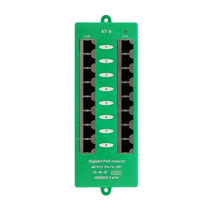 Extralink 8 Port | Gigabit PoE Injector | Active, 8 ports Gigabit 802.3at/af, Mode A - Image 4